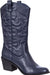 Cowboy Boots for Women Mid-Calf Boot Embroidered Stiching Western Cowgirl Boots Low Stacked Heel