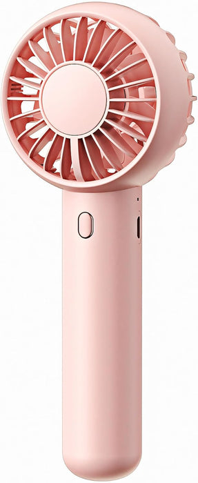 Mini Portable Fan, Powerful Handheld Fan, Cute Design 3 Speed Personal Small Desk Fan with Base, Lightweight Makeup USB Rechargeable Fan for Stylish Girl Women Travel Indoor Outdoor Pink