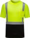 High Visibility Shirts Quick Dry Safety T Shirts with Reflective Strips and Pocket Short Sleeve Mesh Hi Vis Construction Work Class 2 Shirt for Men/Women Black Bottom Lime,Medium