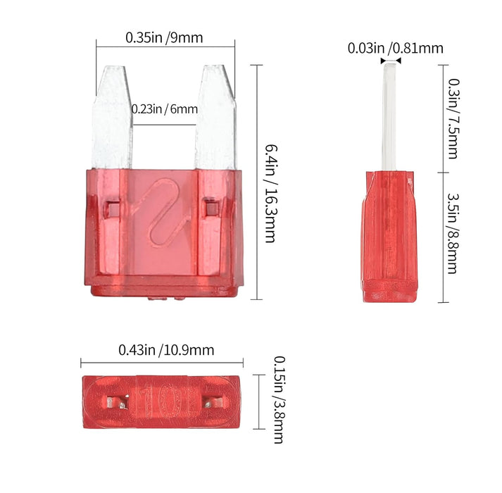 100Pcs Mini Fuse Kit - Car Fuses Assortment Kit(3Amp 5A 7.5A 10A 15A 20A 25A 30A 35A 40A) for Car/Marine/Truck/Rv/Motorcycle Replacement - Automotive Mini Blade Fuses + Fuses Puller Tool