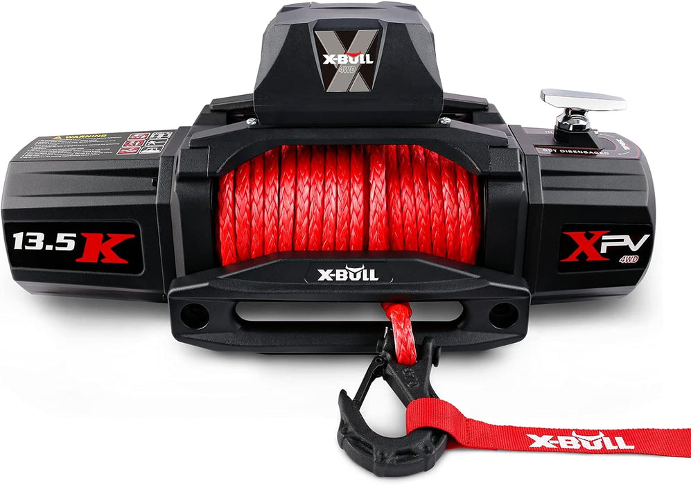 Winch 10000 Lb. Load Capacity Electric Winch Kit 12V Synthetic Rope,Waterproof Electric Winch with Hawse Fairlead, with Wireless Handheld Remote and Corded Control Recovery