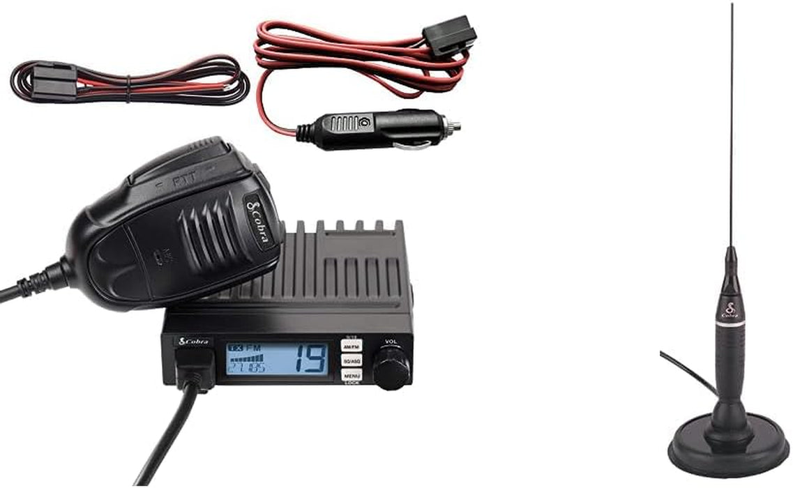 19 MINI Recreational CB Radio - 40 Channels, Travel Essentials, Time Out Timer, VOX, Auto Squelch, Auto Power, Instant Channel 9/19, 4-Watt Output, Easy to Operate, Black