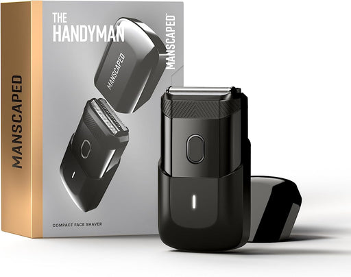 ® the Handyman™ Compact Face Shaver – Portable Men’S Travel Facial Hair Groomer, USB-C Rechargeable Electric Razor, Waterproof, Cordless, Dual-Action Skinsafe® Long-Hair Leveler & Foil Blades