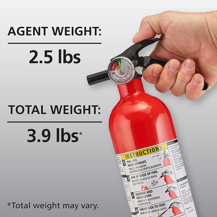 Fire Extinguisher for Home, 1-A:10-B:C, Dry Chemical Extinguisher, Red, Mounting Bracket Included, 2 Pack