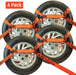 8-Point Roll Back Vehicle Tie down Kit with Chain Tails on Both Ends - Set of 4 - Proseries