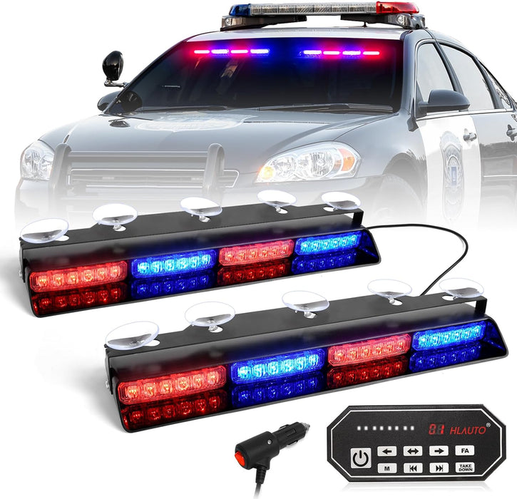 "Emergency Dash Strobe Lights: 2X16.8 Inch Amber White Security Light Bar with Controller"