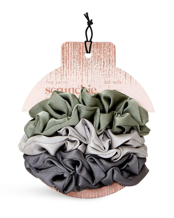 Terracotta Satin Hair Scrunchies for Women - Softer than Silk, No Damage, Silk Ponytail Holders, 5 Count