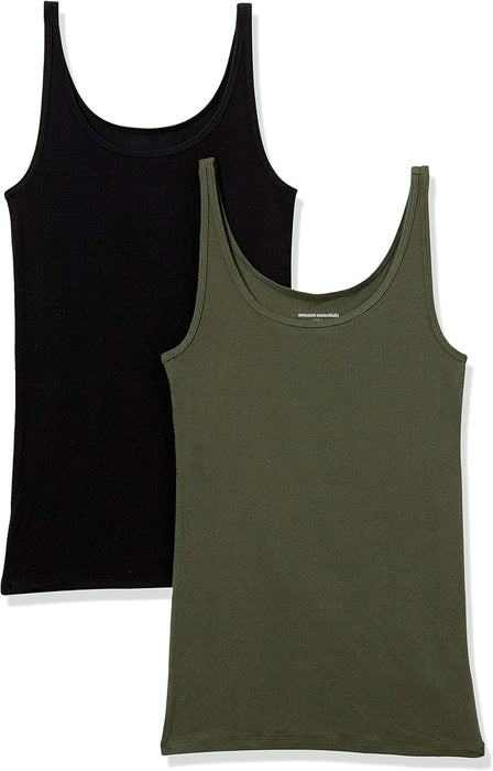 Women'S Slim-Fit Thin Strap Tank Top, Pack of 2