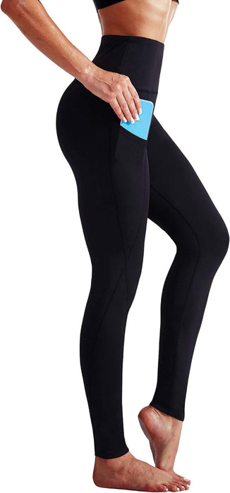 High Waist Running Workout Leggings for Yoga with Pockets