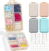 3 Pack, 14 GRIDS Travel Pill Organizer Box with Labels - Travel Medicine Case Kit - Pocket Daily Pharmacy Container - Travel Medication Holder Dispenser for Fish Oil Vitamin Supplement Storage