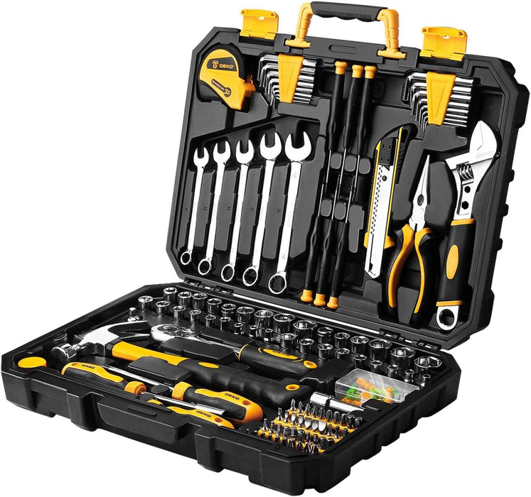 158 Piece Tool Set-General Household Hand Tool Kit,Auto Repair Tool Set, with Plastic Toolbox Storage Case