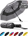 Windproof Travel Umbrellas for Rain - Easy Auto Open Close, Durable & Compact Umbrella, Strong Fiberglass Frame, Waterproof Canopy - Backpack, Purse, Portable Umbrella for Travel