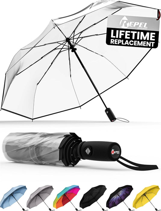 Windproof Travel Umbrellas for Rain - Easy Auto Open Close, Durable & Compact Umbrella, Strong Fiberglass Frame, Waterproof Canopy - Backpack, Purse, Portable Umbrella for Travel