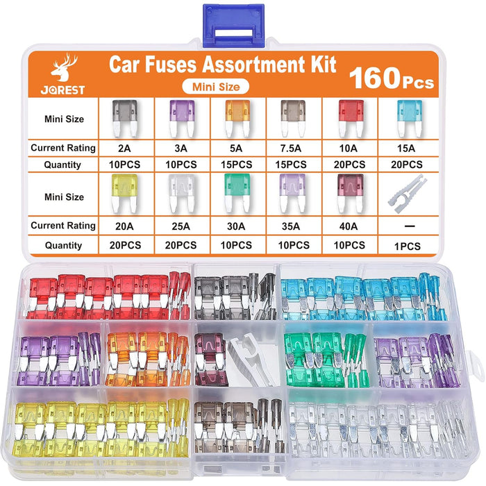 180Pcs Car Fuses Assorted Kit, 60 Mini Blade Car Fuse + 60 Standard Fuse Automotive + 60 Micro Fuse + 1 Puller –11 Specifications Mixed Auto Fuse: 2Amp 3A 5A 7.5A 10A 15A 20A 25A 30A 35A 40A