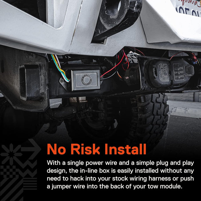 TRUE MODS Tailgate Light Bar Signal Relay Box [4-Pin Flat] [Ford F-150 F-250 F-350 Super-Duty up to 2018] [Tow Package] [BLIS] Trouble-Shoot Solution for Ford Pick-Up Trucks with Error Code