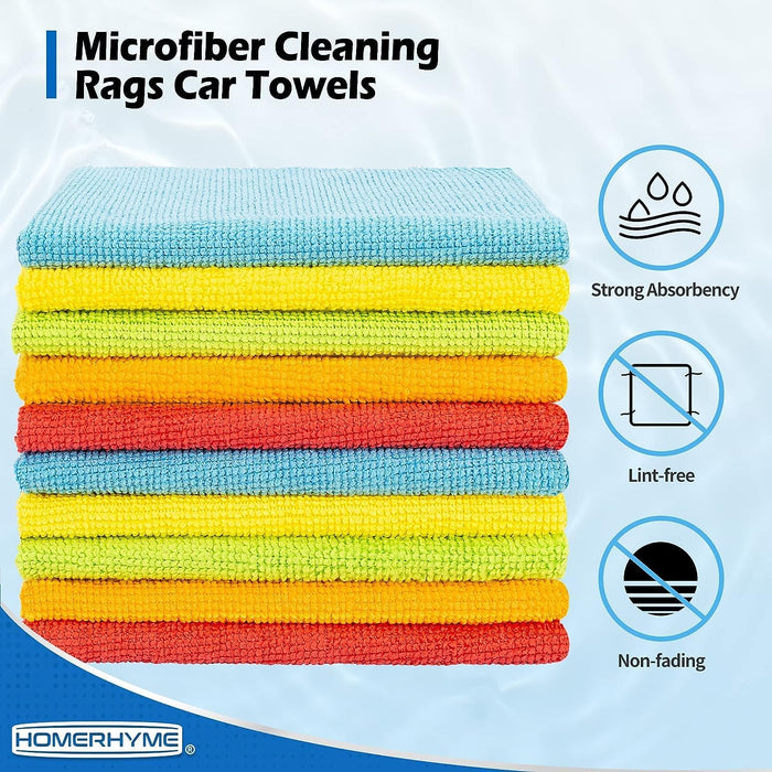 Microfiber Towels for Cars, 24 Pack Microfiber Cleaning Cloths, 11.5"*11.5" Cleaning Rags Towels Bulk Absorbent Lint-Free, All-Purpose for Detailing, Office, Household Cleaning