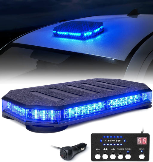 "Patented  42 LED Roof Top Strobe Beacon Light Bar - Ultimate Hazard Warning Emergency Flashing Lights for Construction Vehicles and More!"