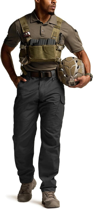 Men'S Tactical Pants, Water Resistant Ripstop Cargo Pants, Lightweight EDC Work Hiking Pants, Outdoor Apparel