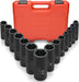 02475A 1/2" Drive Deep Impact Socket Set, 14 Piece | 6 Point Metric Sizes (11-32 Mm) | Cr-V Steel