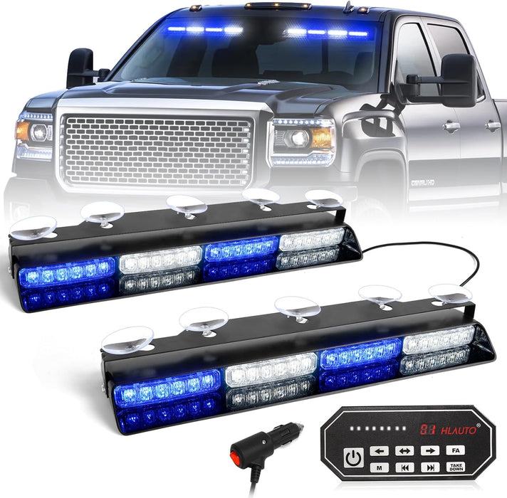 "Emergency Dash Strobe Lights: 2X16.8 Inch Amber White Security Light Bar with Controller"