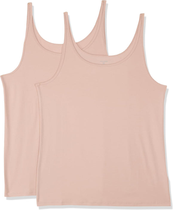 Women'S Slim-Fit Thin Strap Tank Top, Pack of 2