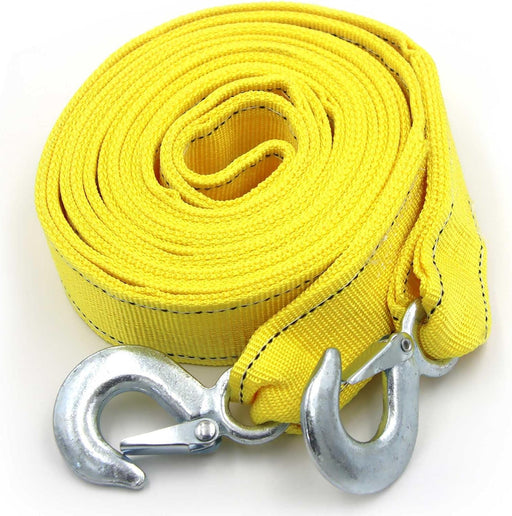 Heavy Duty Tow Strap with Safety Hooks | 2” X 16.4’ | 13200 LB Capacity, Tow Rope Yellow Shackle for Vehicle Recovery, Hauling, Stump Removal & Much More,Best Towing Accessory for Car