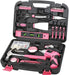 135 Piece Household Tool Kit Pink with Pivoting Dual-Angle 3.6 V Lithium-Ion Cordless Screwdriver - DT0773N1