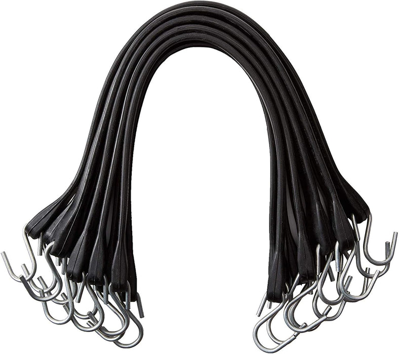 31" Inch 10 Pack Rubber Bungee Cords with Metal Hooks for Flatbed Trucks- Heavy Duty Tarp Tie down Straps