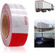 Reflective Tape Red in White DOT-C2 Industrial Marking Tape for Outdoor, Cars, Trucks, Boats(2"X85Ft)