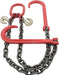 3/8" X 3' Leg G80 V Bridle Tow Chain W/Two 15" J-Hook & Eye Cradle Grab Hook - 7100 LBS WLL Long Shank J Hook Transport Tow Truck Chain for Car Towing Wrecker Recovery