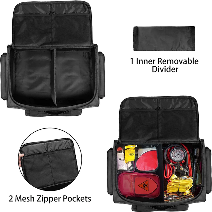 Underseat Storage Bag Fit for Supercrew Cab, Truck under Seat Organizer with 1 Detachable Inner Divider & Anti-Slip Bottom Fit for Crew Cab(Full Size Trucks), Black