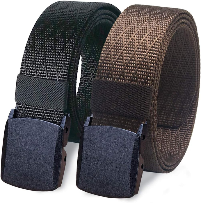 2 Pack Nylon Belt Outdoor Military Web Belt 1.5" Men Tactical Webbing Belt