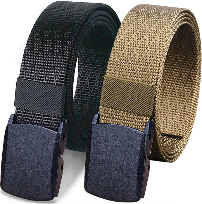 2 Pack Nylon Belt Outdoor Military Web Belt 1.5" Men Tactical Webbing Belt