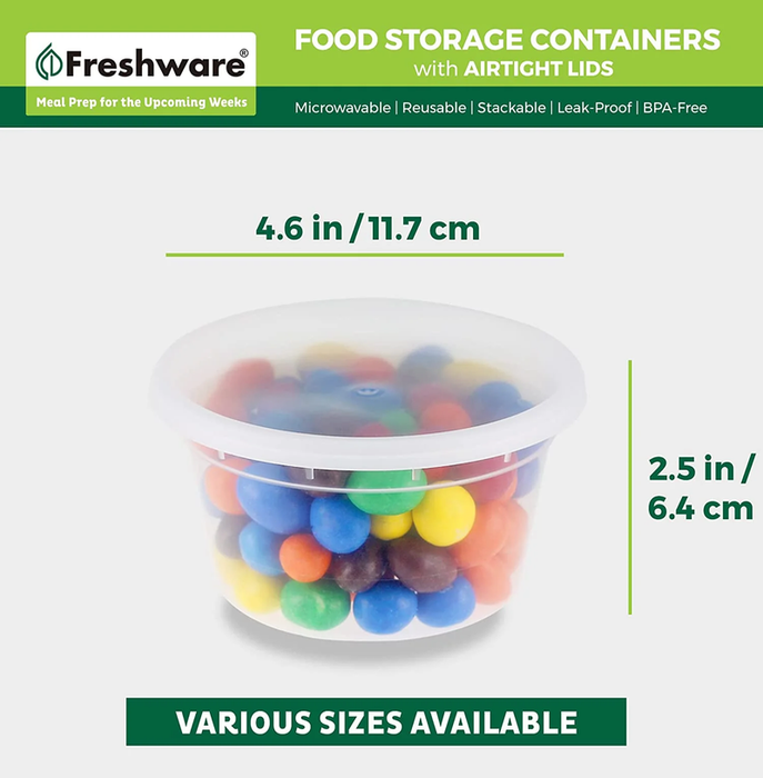 Plastic Deli Containers, 12 Ounce, 12 Oz, 50-Set