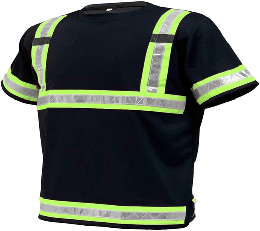 Reflective Safety Work Shirts for Men - High Visibility Short Sleeve T Shirts ANSI Class 3 Gear with Reflective Tape