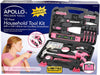 135 Piece Household Tool Kit Pink with Pivoting Dual-Angle 3.6 V Lithium-Ion Cordless Screwdriver - DT0773N1