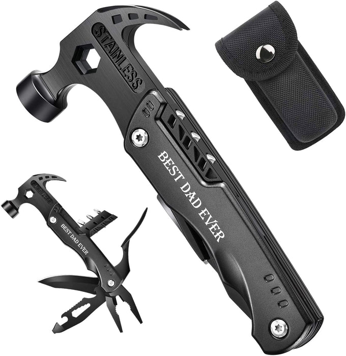 Dad Gifts for Christmas, Gifts for Dad Who Wants Nothing, Stocking Stuffers for Dad Men, Best Dad Ever Gifts from Daughter Son Kids, All in One Survival Tools Hammer Multitool, Cool Gadgets