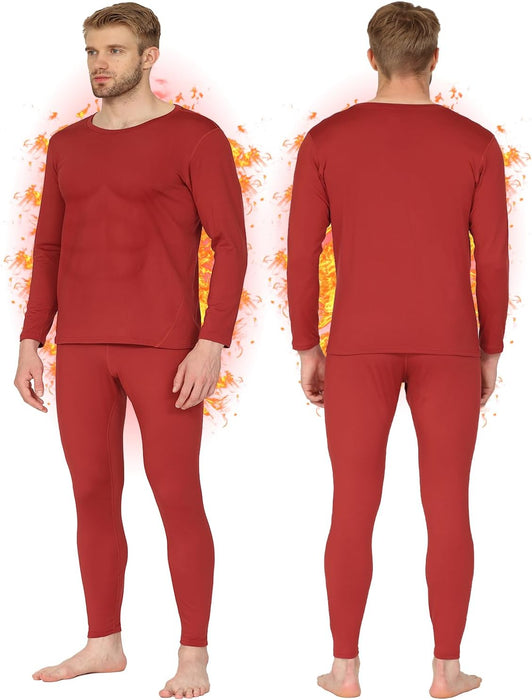 Long Johns Thermal Underwear for Men Skiing Winter Warm Hunting Gear Fleece Lined Base Layer Set Top Bottom