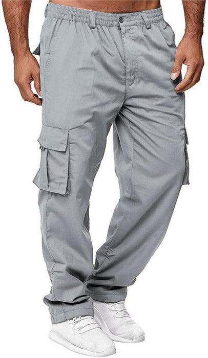 Men'S Cargo Pants with Pockets Cotton Hiking Sweatpants Casual Athletic Jogger Sports Outdoor Trousers Relaxed Fit