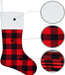 6 Pack Christmas Stockings- 18 Inch Red Black Buffalo Plaid Christmas Stockings Fireplace Hanging Stockings for Family Christmas Decoration Holiday Season Party Decor