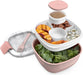 ® All-In-One Salad Container - Large Salad Bowl, Bento Box Tray, Leak-Proof Sauce Container, Airtight Lid, & Fork for Healthy Adult Lunches; Bpa-Free & Dishwasher/Microwave Safe (Blush Marble)