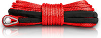 XPV SK75 1/4" X 49‘ Dyneema Synthetic Winch Rope 10000LBS Cable with Black Protecting Sleeve for SUV ATV UTV Vehicle Boat Car (Red)