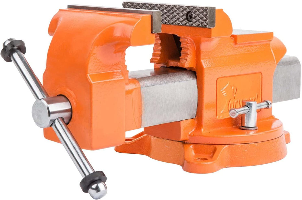 6-Inch Bench Vise Ductile Iron with Channel Steel and 360-Degree Swivel Base Hy-30606-6In (6")