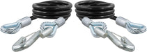 44-Inch Vinyl-Coated Trailer Safety Cables, 17/32-In Snap Hooks, 7,500 Lbs Break Strength, Pack of 2 , Black