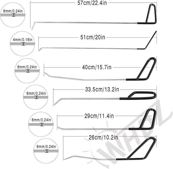 Paintless Dent Repair Rods Auto Body Dent Removal Tools 10Pcs Auto Car Body Paintless Dent Repair Dent Puller Dent Hammer Tap Down