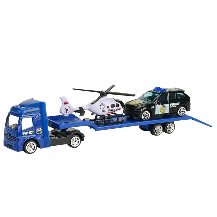 Car Toys for Boys Aged 2 3 4+ Gift Flatbed Trailer Trucks Toy Alloy Trailer Engineering Roller Excavator Truck Model Car Toys